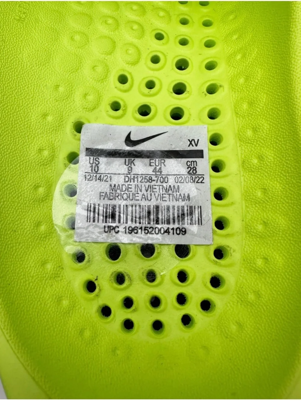 NIKE Men's MMW 5 Slide Clog Neon Volt Green/Black Sz 10 /11 WMN NWOB NO BAG